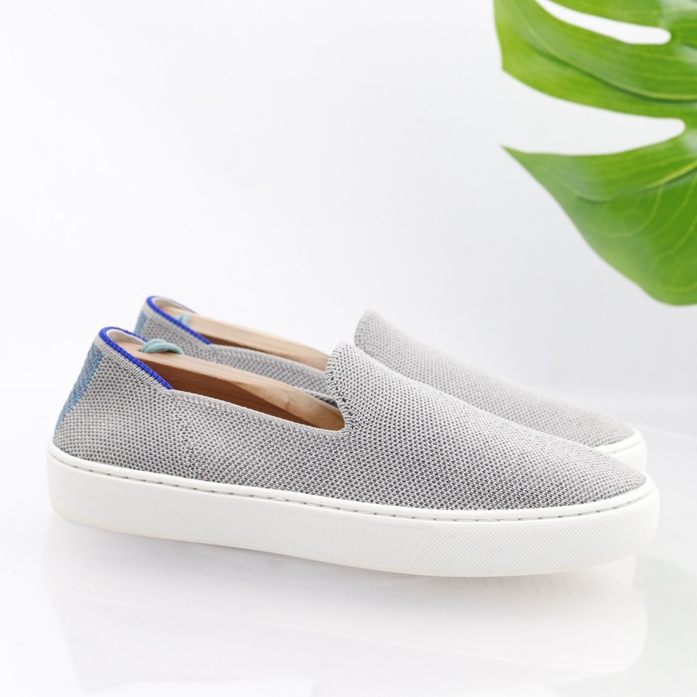 Rothys Shoe Womens Original Slip On Sneaker Size 6 Gray Knit Glow Dark Comfort